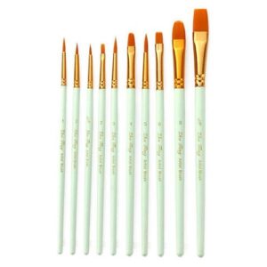 Set de pinceles - Mango blanco, Taklon (cerdas sintéticas) | Paint Brush Set - White Handle, Taklon